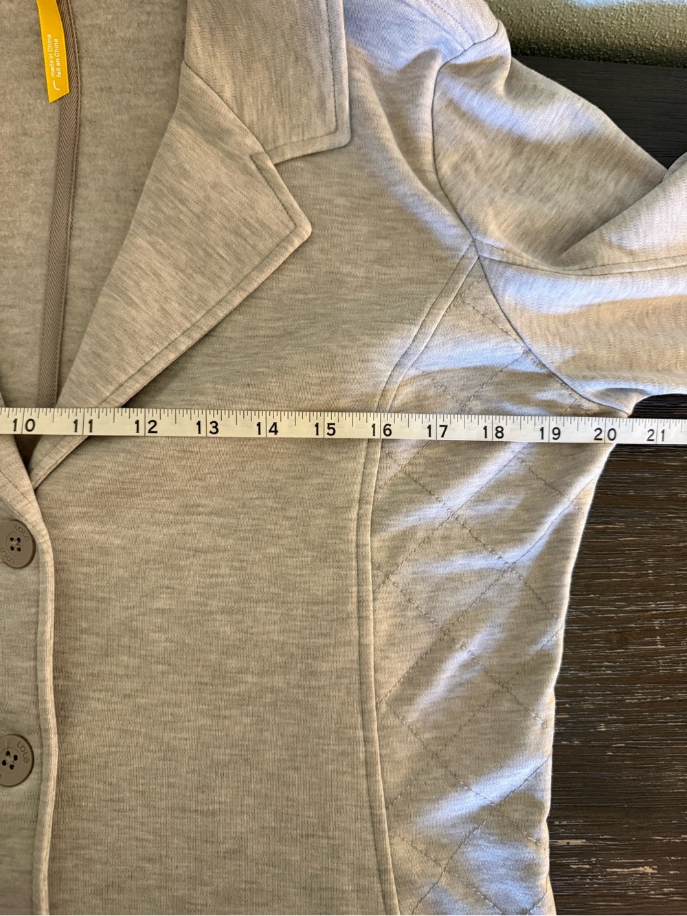 Lole Blazer Sweatshirt Light Gray Size L Women Pockets Quilted Button Up - Picture 6 of 8